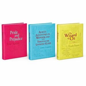 Set of 3 Classic Books in Pink, Blue & Yellow